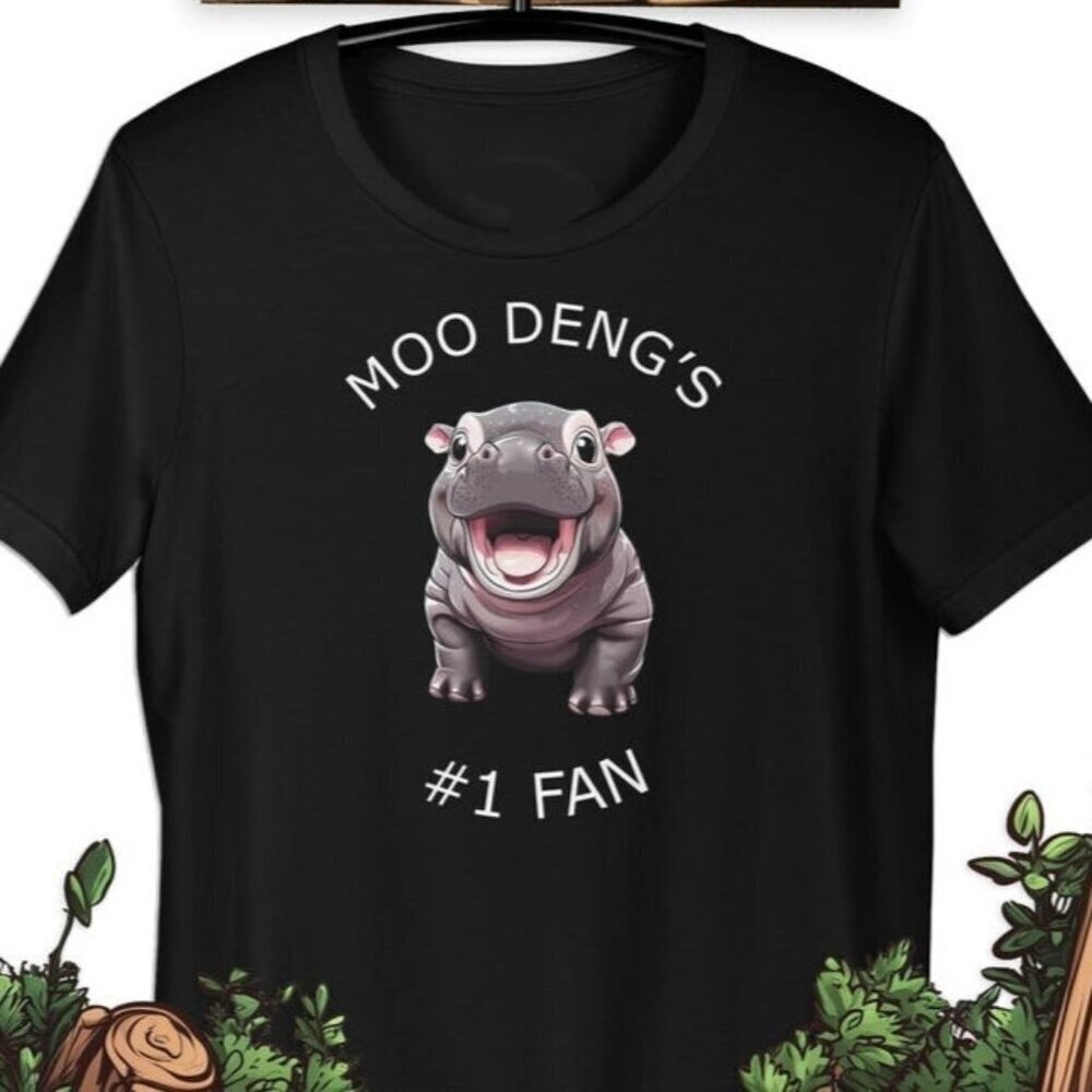 Moo Deng Pygmy Hippo Thailand Zoo Cute Graphic Unisex T-Shirt